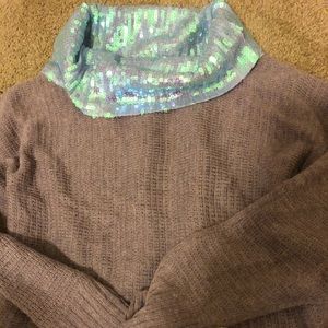 Gorgeous lavender sequin neck sweater!